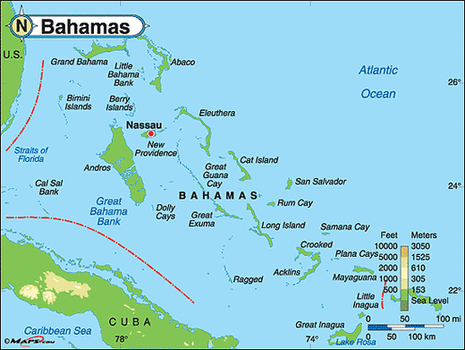 Pig Island Bahamas Map Geography And Environment